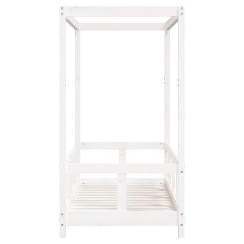 Himmelseng sengeramme til juniorseng 70×140 cm - massivt fyrretræ, hvid