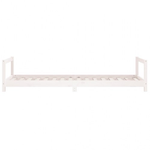 Sengeramme til juniorseng 80x200 cm massivt fyrretræ hvid