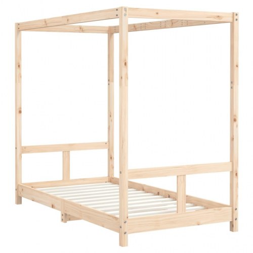 Sengeramme til juniorseng 80×160 cm - massivt fyrretræ, himmelseng