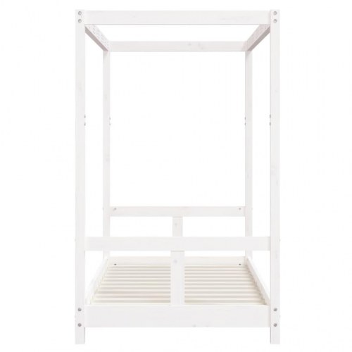 Sengeramme til juniorseng 80×160 cm - massivt fyrretræ, hvid