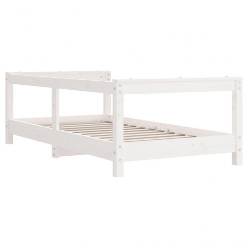 Sengeramme til juniorseng 70x140 cm massivt fyrretræ hvid