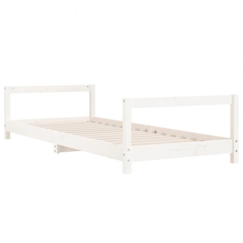 Sengeramme til juniorseng 90x190 cm massivt fyrretræ hvid