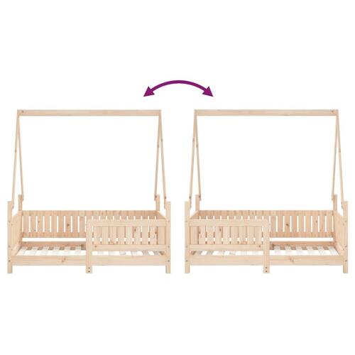 Sengeramme til juniorseng 70x140 cm massivt fyrretræ