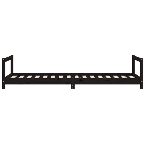 Sengeramme til juniorseng 80x200 cm massivt fyrretræ sort