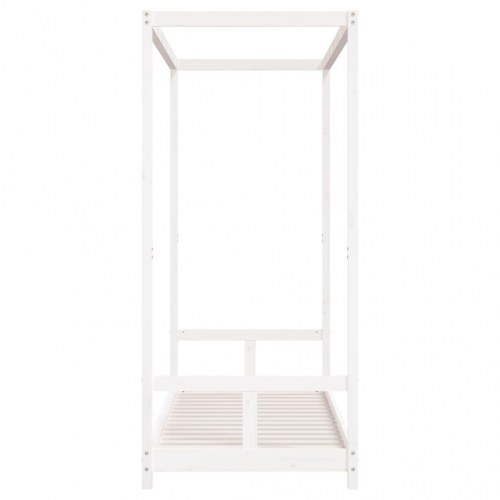 Sengeramme til juniorseng 80×200 cm - massivt fyrretræ, hvid