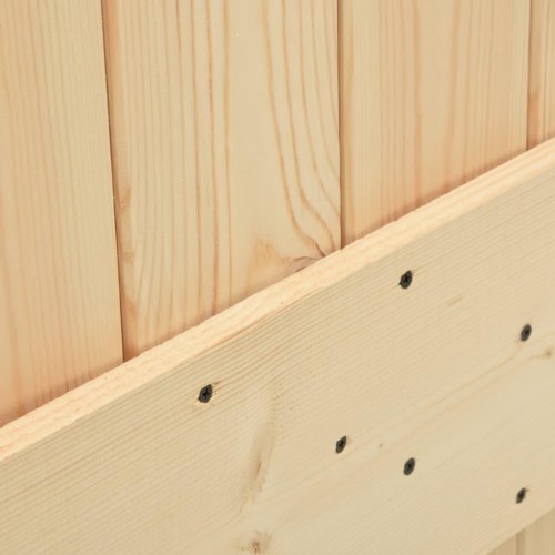 Skydedør med monteringssæt 80x210 cm massivt fyrretræ