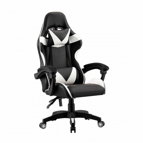 EDM Gaming-stol 75194 - hvid/sort, ergonomisk kontorstol