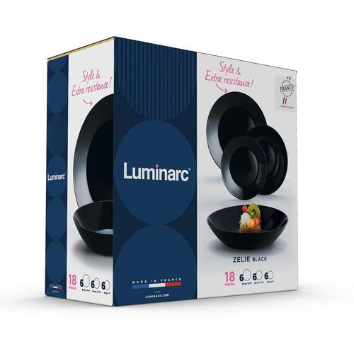 Spisestel Luminarc Zelie Sort Glas 18 Dele