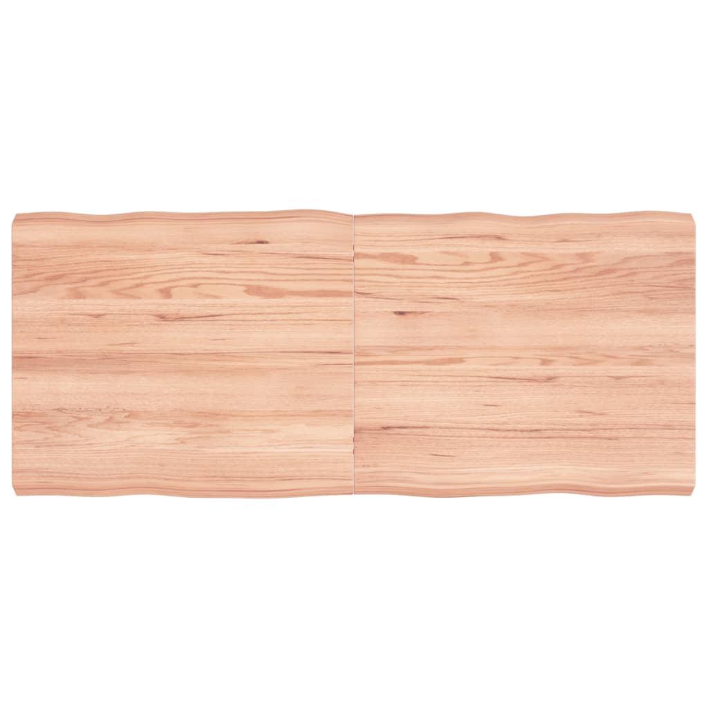 Bordplade 140x60x(2-6) cm naturlig kant behandlet træ lysebrun