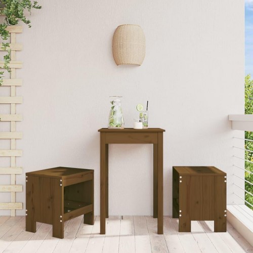 Haveskamler 2 stk. - 40 × 36 × 45 cm i massivt fyrretræ, gyldenbrun