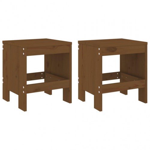 Haveskamler 2 stk. - 40 × 36 × 45 cm i massivt fyrretræ, gyldenbrun