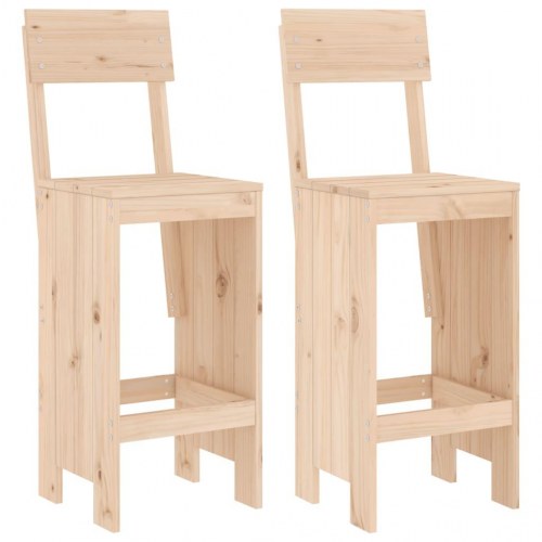 Barstole i massivt fyrretræ - 2 stk. 40 x 48,5 x 115,5 cm