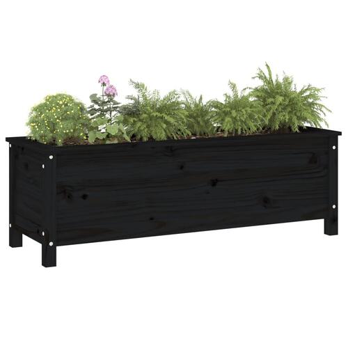 Højbed 119,5x40x39 cm massivt fyrretræ sort
