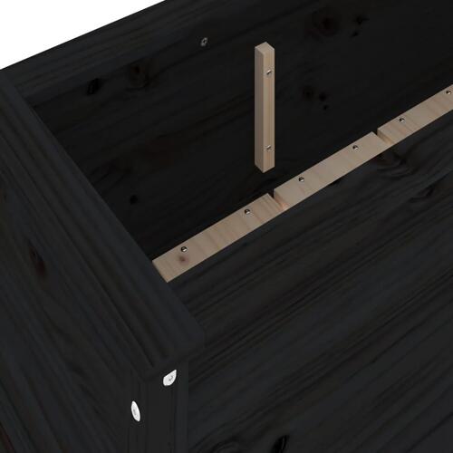 Højbed 119,5x40x39 cm massivt fyrretræ sort