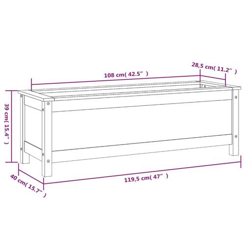 Højbed 119,5x40x39 cm massivt fyrretræ sort