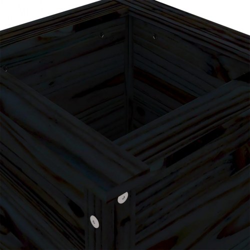 Plantekasse i massivt fyrretræ 40 x 40 x 78 cm - sort