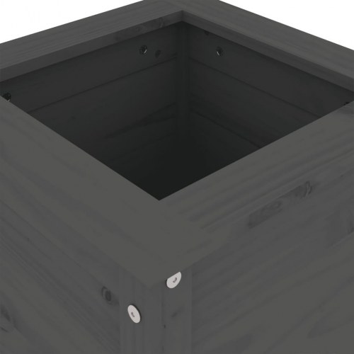 Plantekasse i massivt fyrretræ 40 x 40 x 78 cm - grå