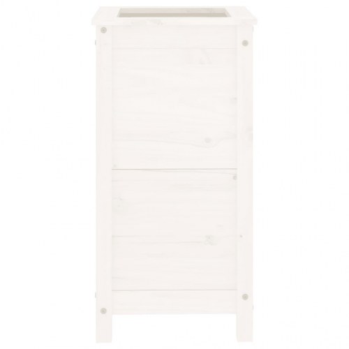 Plantekasse i massivt fyrretræ 40 x 40 x 78 cm - hvid