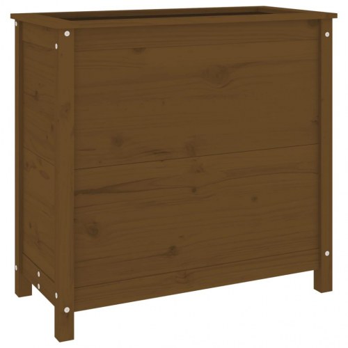 Plantekasse 82,5x40x78 cm massivt fyrretræ gyldenbrun