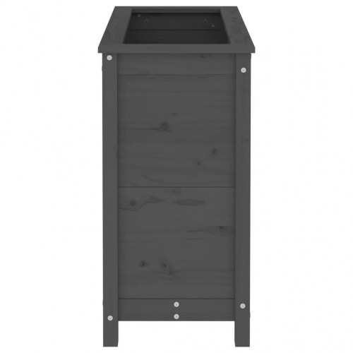 Plantekasse 82,5x40x78 cm massivt fyrretræ grå