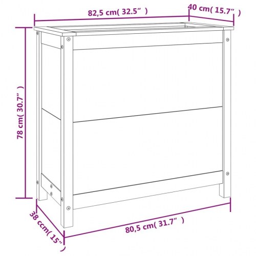 Plantekasse 82,5x40x78 cm massivt fyrretræ grå