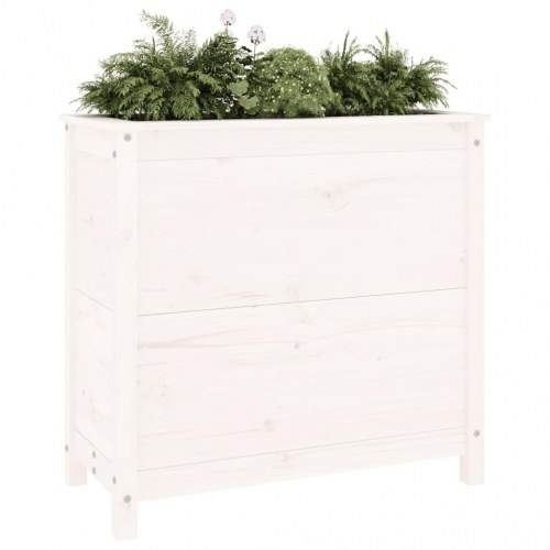 Plantekasse 82,5x40x78 cm massivt fyrretræ hvid
