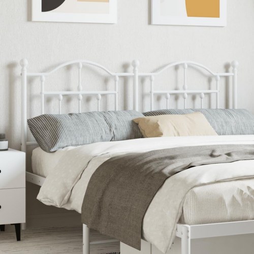 Sengegavl i metal 135 cm - hvid, klassisk design