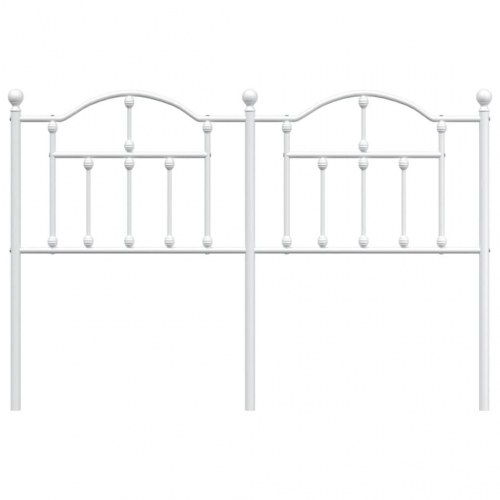 Sengegavl i metal 135 cm - hvid, klassisk design