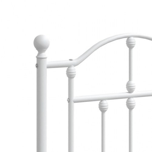 Sengegavl i metal 135 cm - hvid, klassisk design