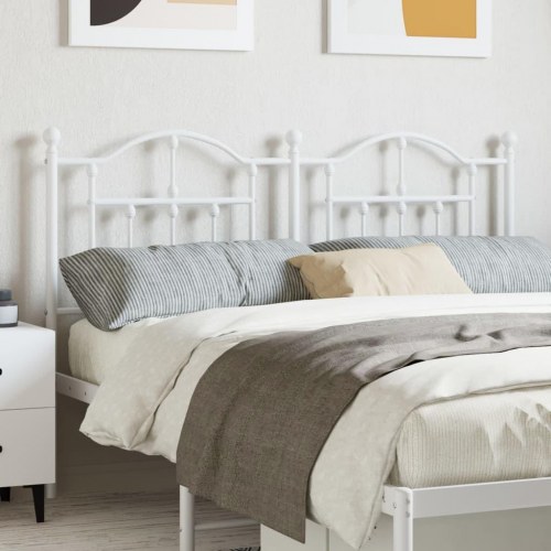 Sengegavl i metal 150 cm - hvid, klassisk design