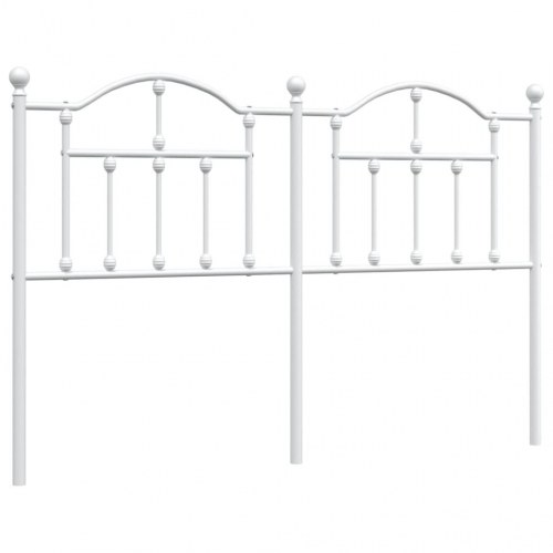 Sengegavl i metal 150 cm - hvid, klassisk design