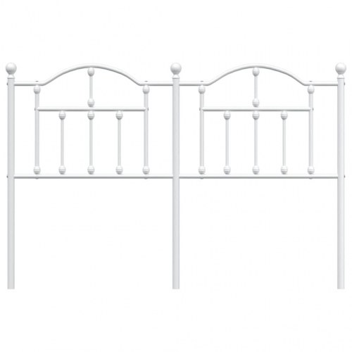 Sengegavl i metal 150 cm - hvid, klassisk design
