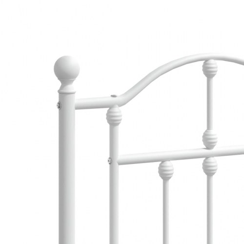 Sengegavl i metal 150 cm - hvid, klassisk design