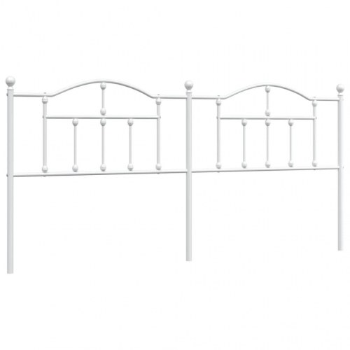 Sengegavl i metal 200 cm - hvid, klassisk design
