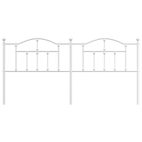 Sengegavl i metal 200 cm - hvid, klassisk design