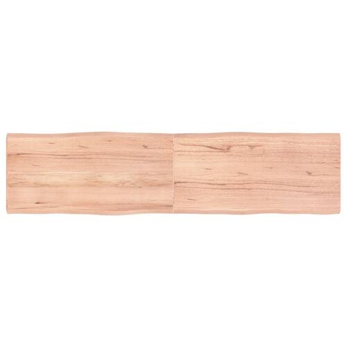 Bordplade 160x40x(2-4) cm naturlig kant behandlet træ lysebrun