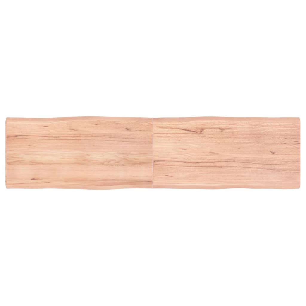 Bordplade 160x40x(2-4) cm naturlig kant behandlet træ lysebrun