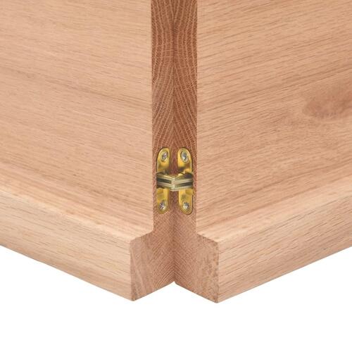 Bordplade 160x40x(2-4) cm naturlig kant behandlet træ lysebrun
