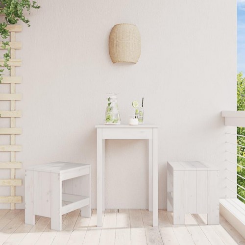 Haveskamler 2 stk. - 40 × 36 × 45 cm - massivt fyrretræ, hvid