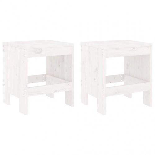 Haveskamler 2 stk. - 40 × 36 × 45 cm - massivt fyrretræ, hvid