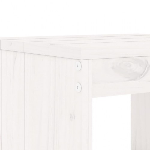 Haveskamler 2 stk. - 40 × 36 × 45 cm - massivt fyrretræ, hvid