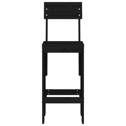 Barstole 2 stk. i massivt fyrretræ - sort 40 x 48,5 x 115,5 cm