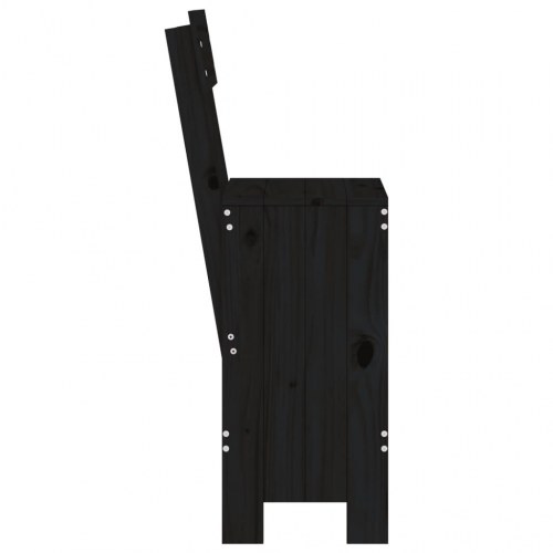 Barstole 2 stk. i massivt fyrretræ - sort 40 x 48,5 x 115,5 cm