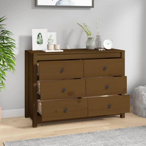 Kommode 100x40x72 cm massivt fyrretræ gyldenbrun