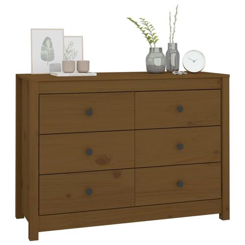 Kommode 100x40x72 cm massivt fyrretræ gyldenbrun