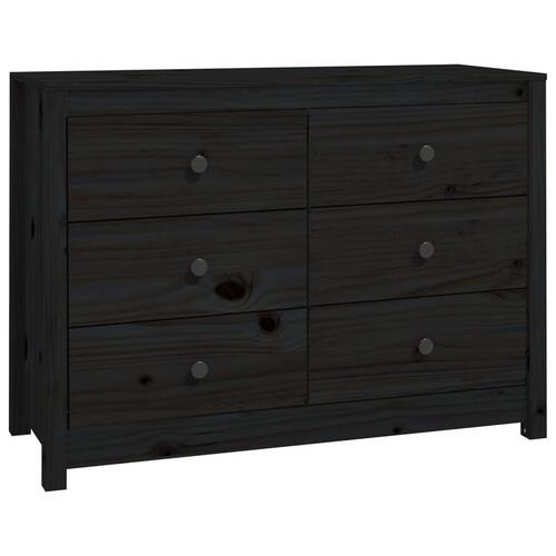 Kommode 100x40x72 cm massivt fyrretræ sort