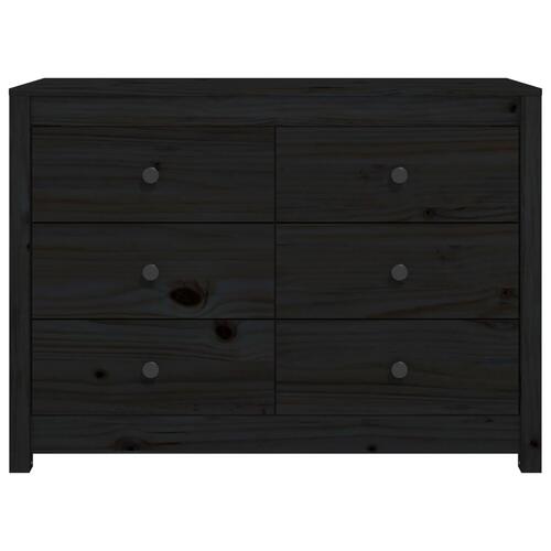 Kommode 100x40x72 cm massivt fyrretræ sort