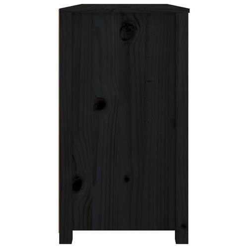Kommode 100x40x72 cm massivt fyrretræ sort