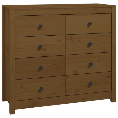 Kommode 100x40x90 cm massivt fyrretræ gyldenbrun