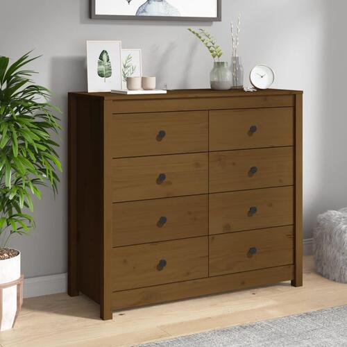 Kommode 100x40x90 cm massivt fyrretræ gyldenbrun